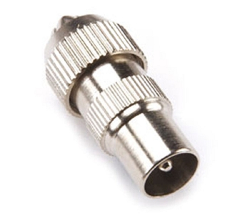 1 X MALE TV AERIAL CONNECTOR PLUG METAL COAXIAL COAX HOUSE FREEVIEW